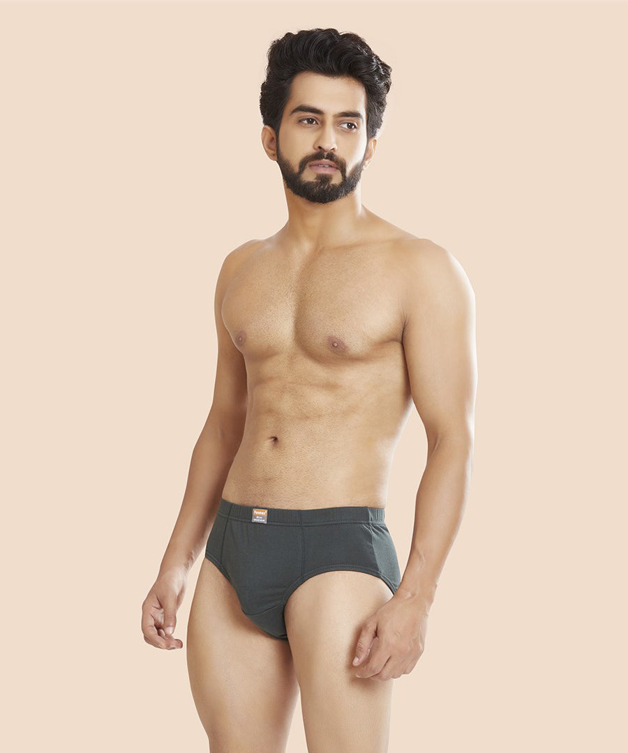 Buy Poomex Men's Cotton Inner Elastic IE Brief (Pack of 3) Colour May Vary  (95 CM) Assorted at