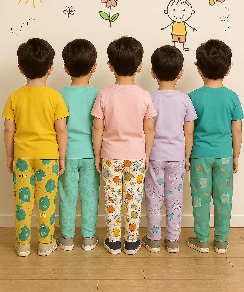 Pure Cotton Printed Lower/Track Pant for Casual Wear/Night wear for Kids Boys/Girls (Pack of 5)