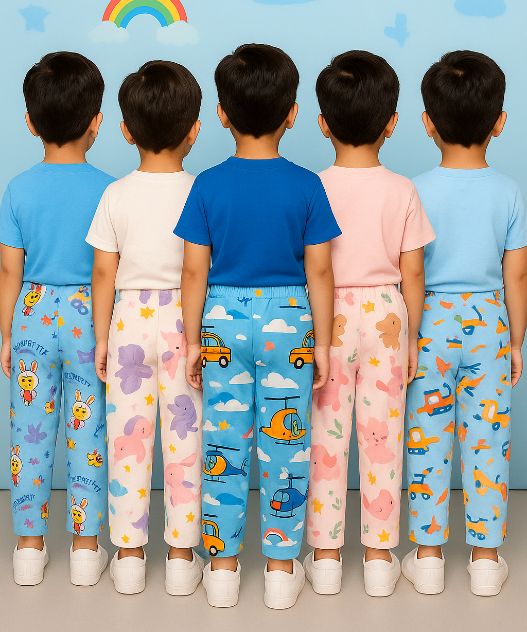 Pure Cotton Printed Lower/Track Pant for Casual Wear/Night wear for Kids Boys/Girls (Pack of 5)