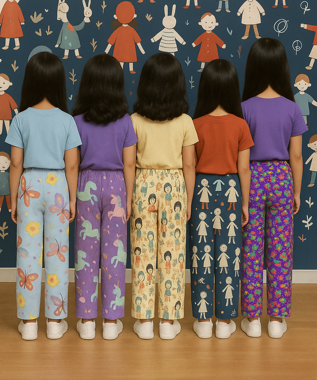 Pure Cotton Printed Pyjamas / Track Pant for Casual Night wear for Girl Kids Age 0 To 5 Years (Pack of 5)