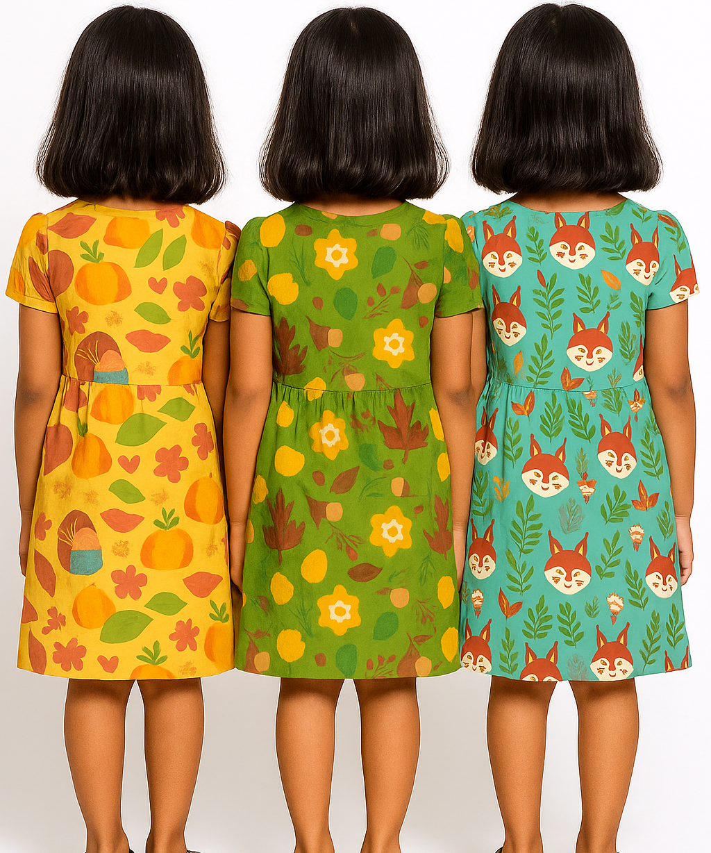 Girl Kids Frock 100% Cotton Floral Printed Gown Dress/Frock Dress | Age 1 to 5 Years (Pack of 3 Pieces)