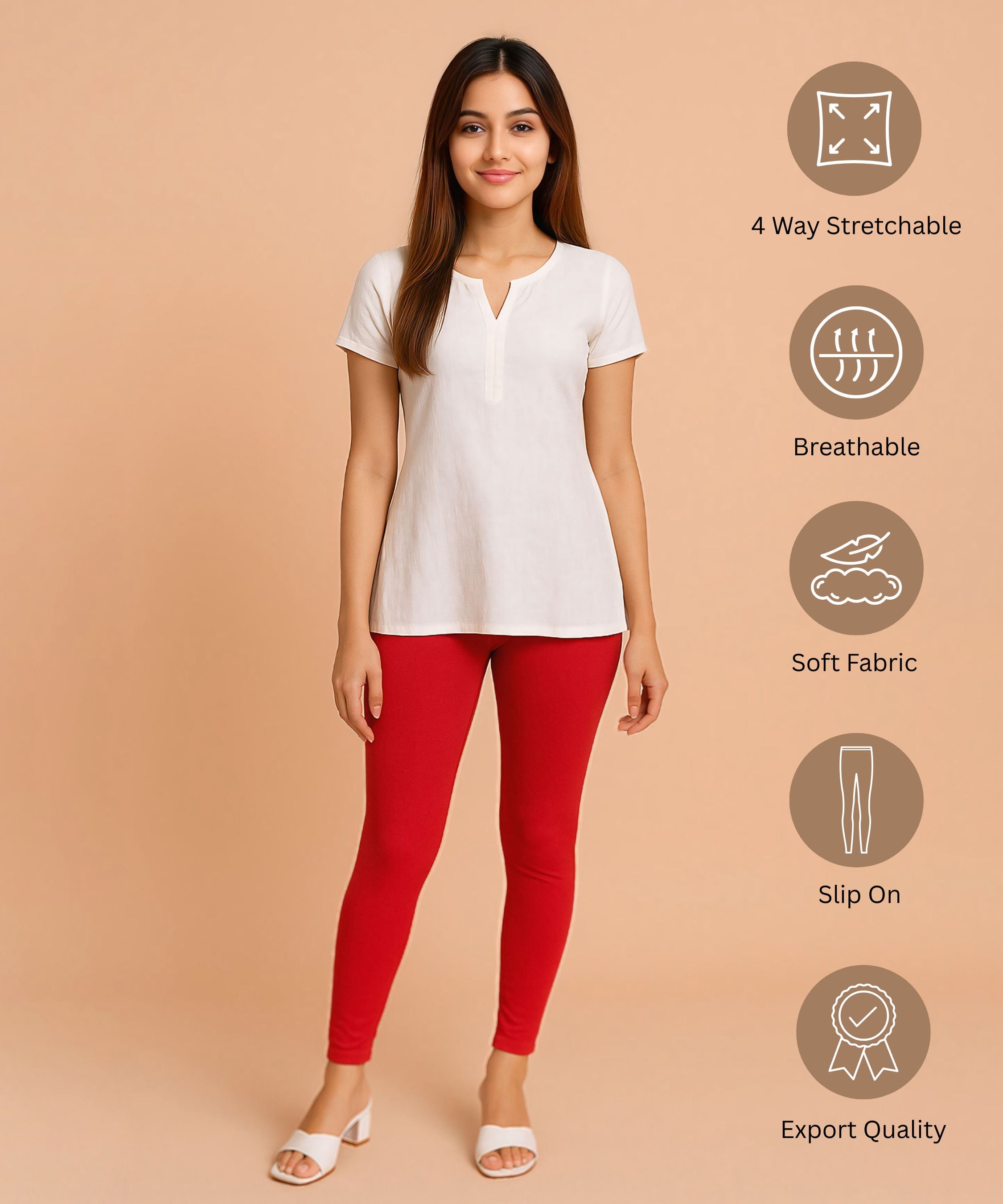 Premium 4 way Lycra Women Leggings (Ankle Length)