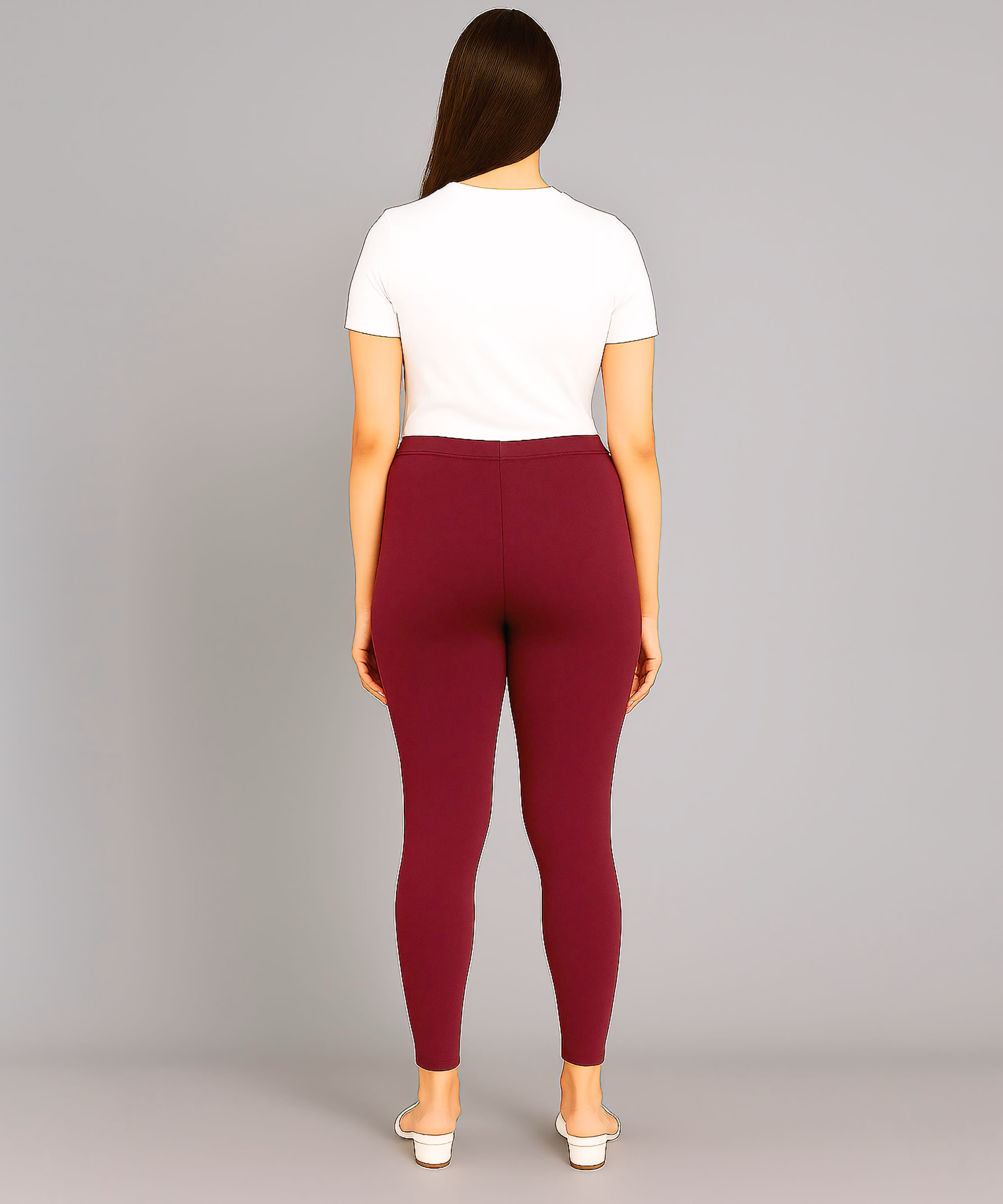 Maroon Color Premium 4 way Lycra Women Leggings (Ankle Length)