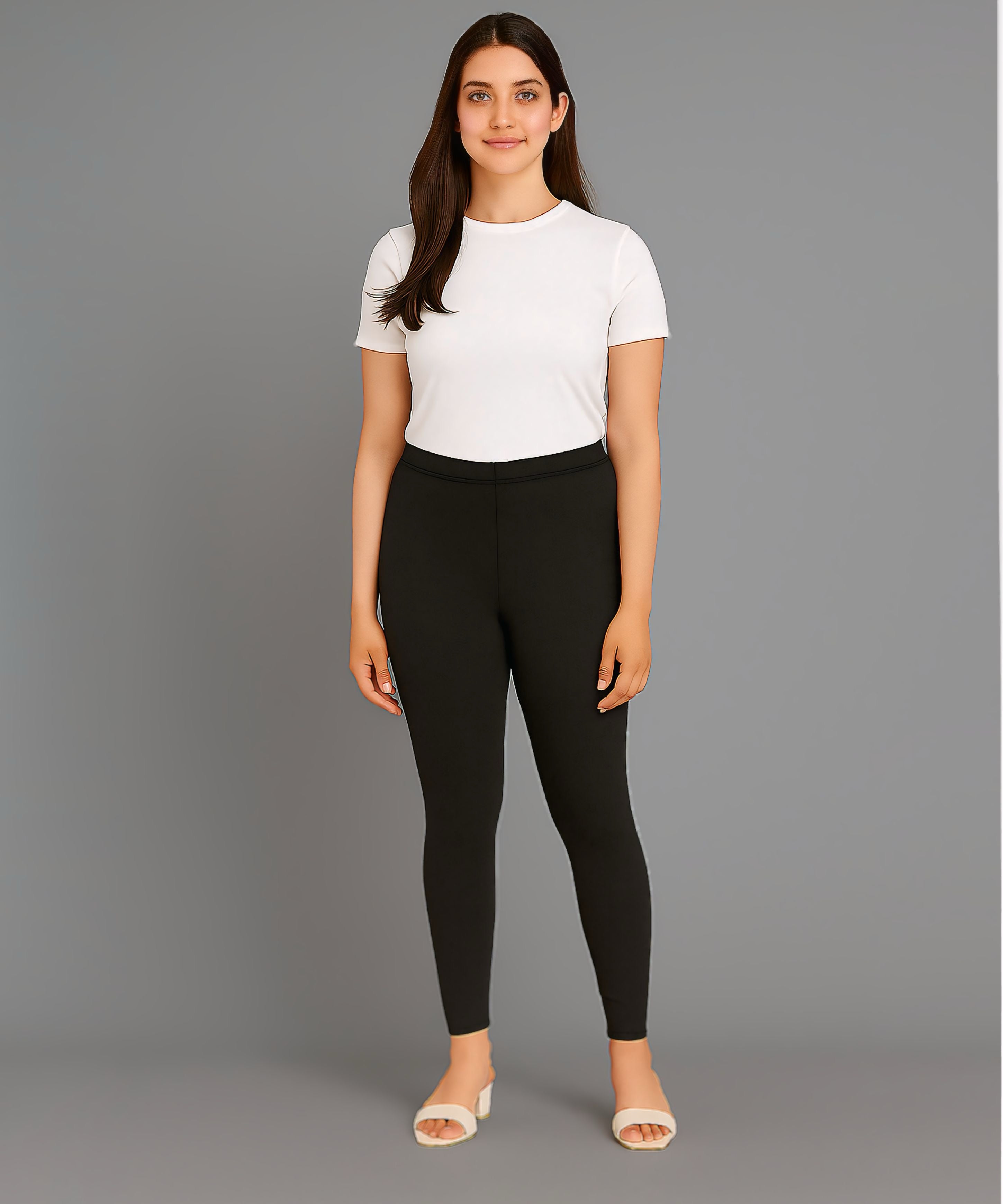 Black Color Premium 4 way Lycra Women Leggings (Ankle Length)
