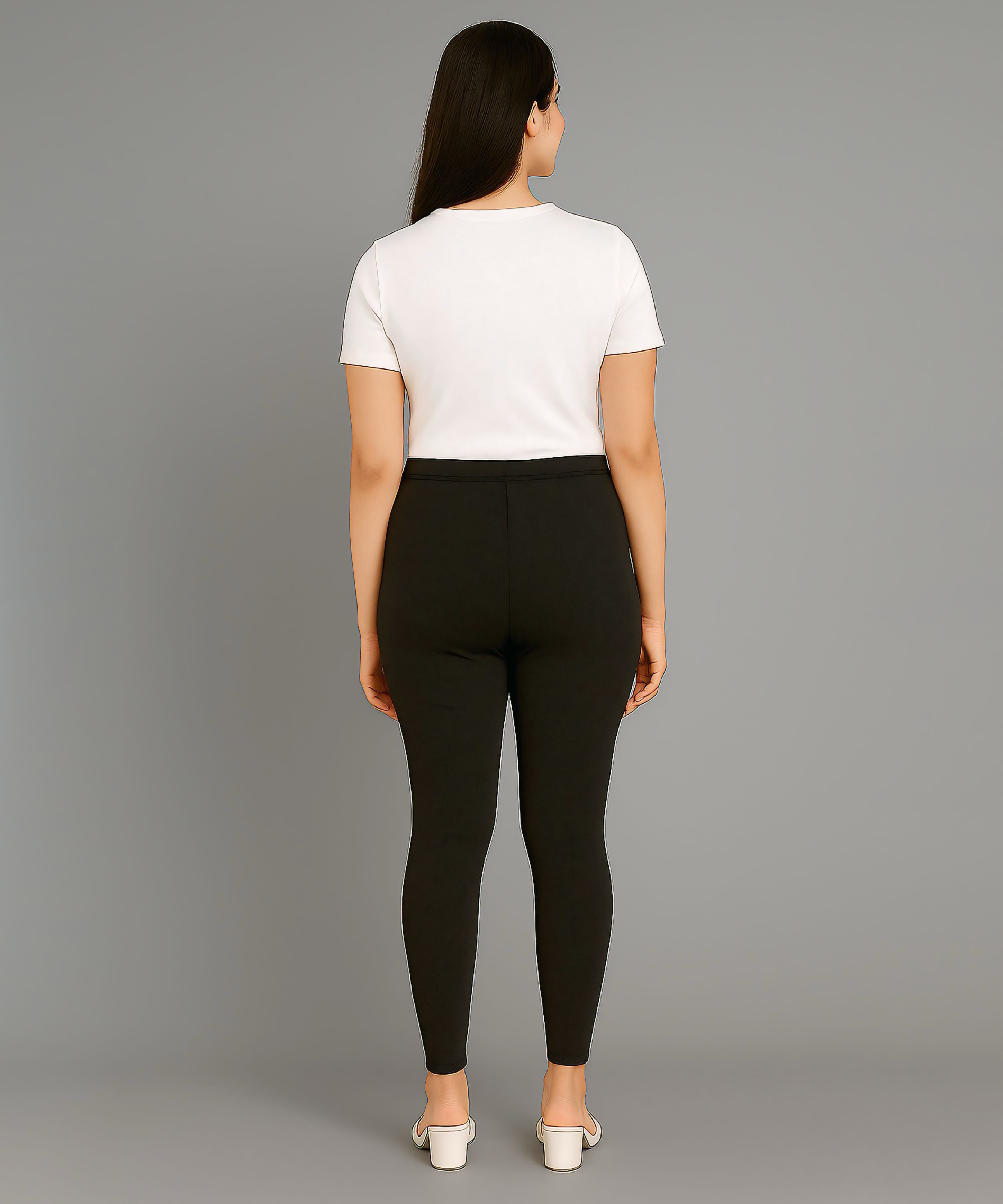 Black Color Premium 4 way Lycra Women Leggings (Ankle Length)