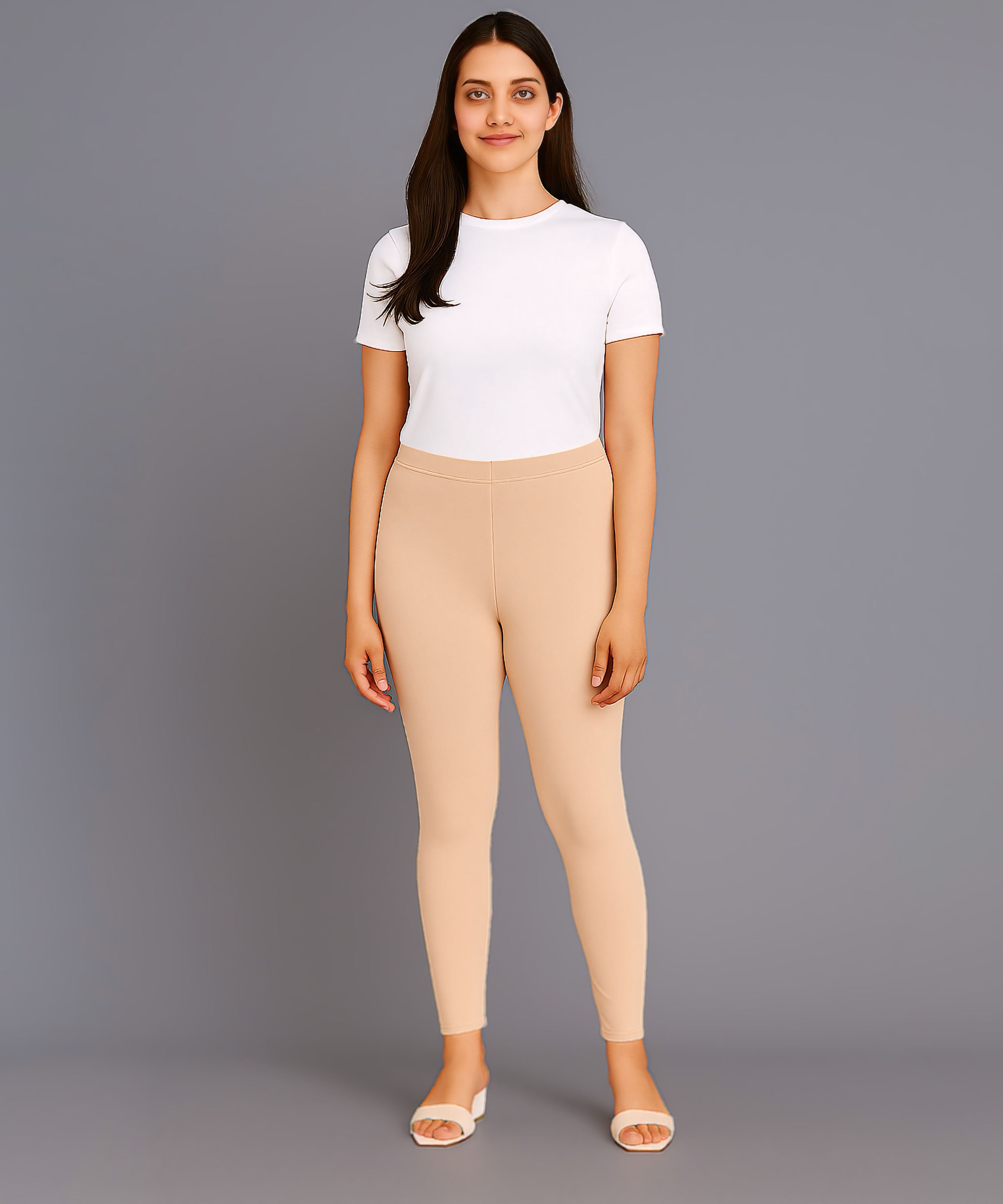 Beige Color Premium 4 way Lycra Women Leggings (Ankle Length)