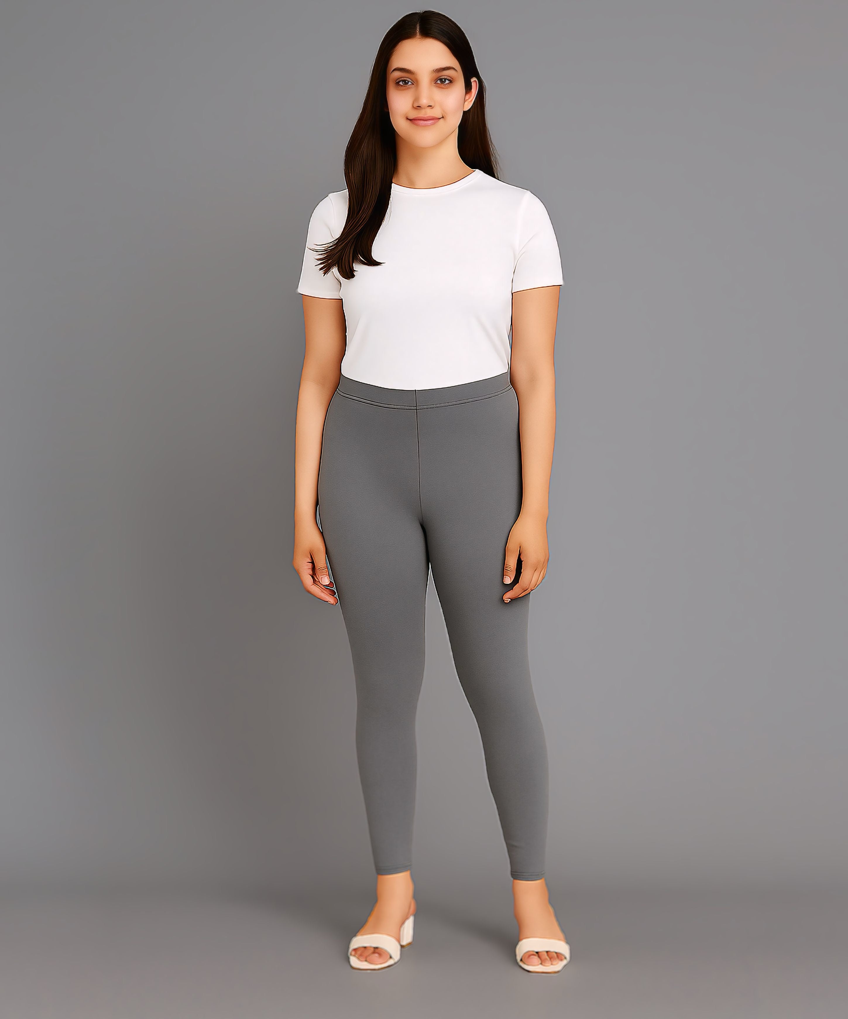Grey Color Premium 4 way Lycra Women Leggings (Ankle Length)