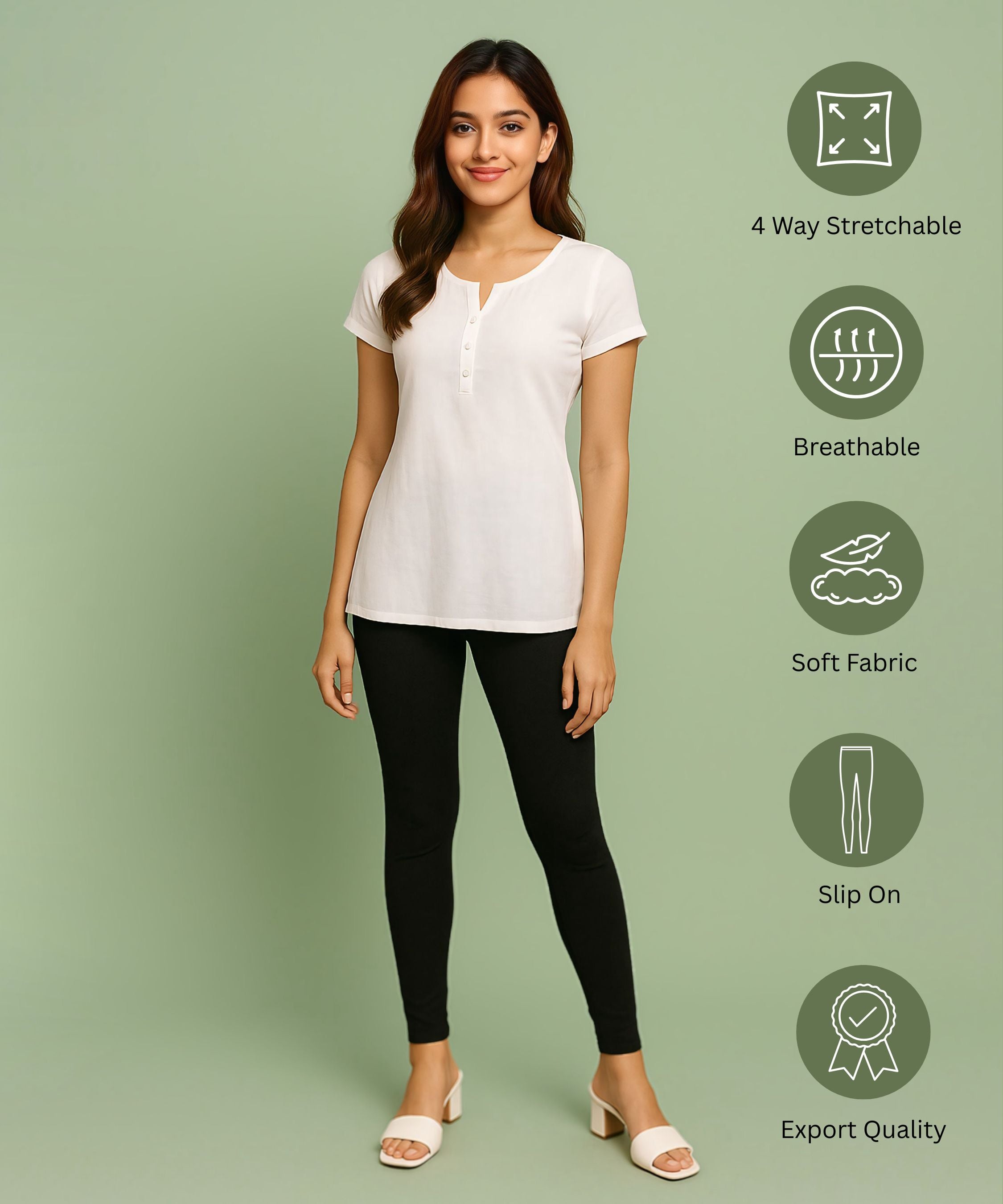 Premium 4 way Lycra Women Leggings (Ankle Length)