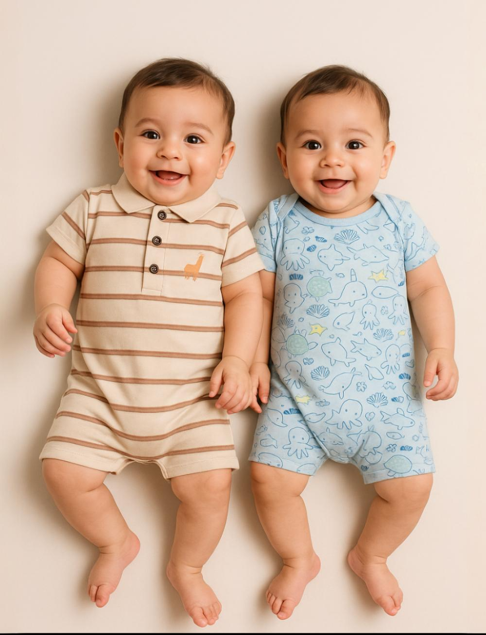 Cotton Babies Body Suit | Sleep Suit | Romper | Age 0-18 Months (Pack Of 2)