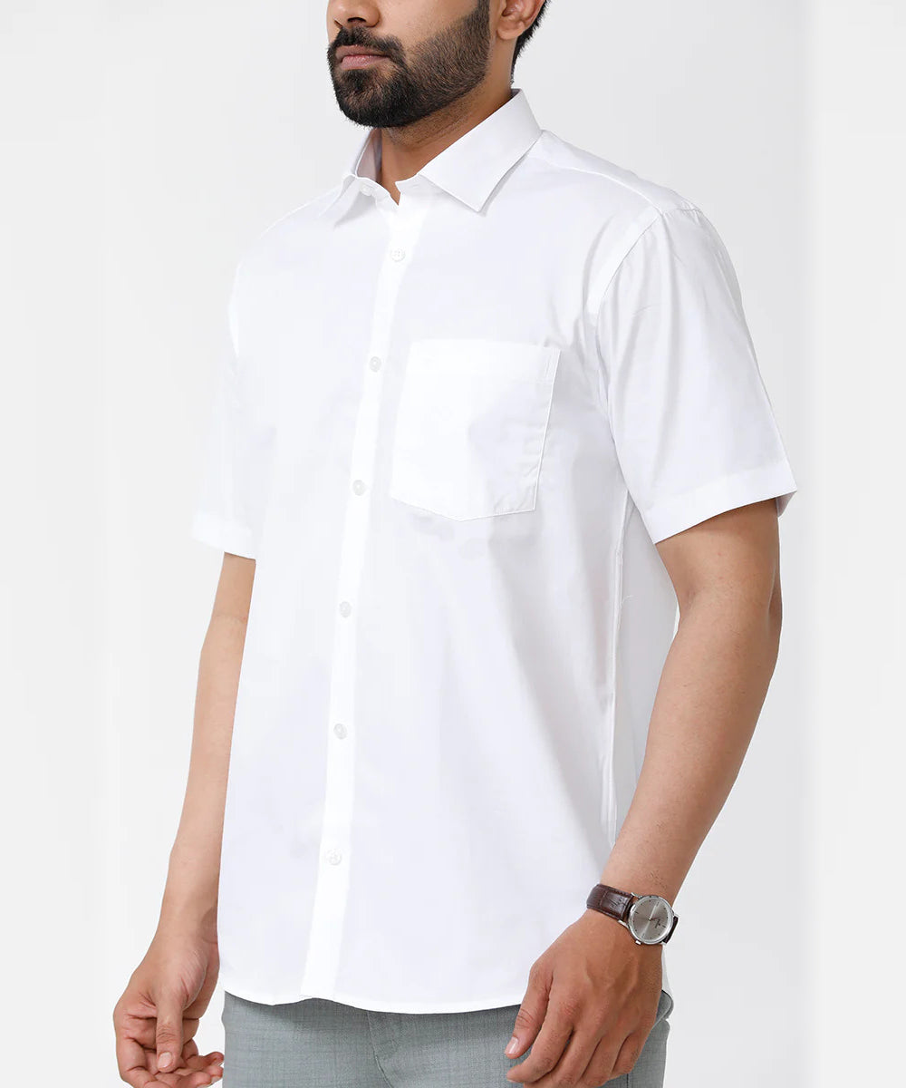 Premium Cotton Slim Fit White Formal Shirt for Men