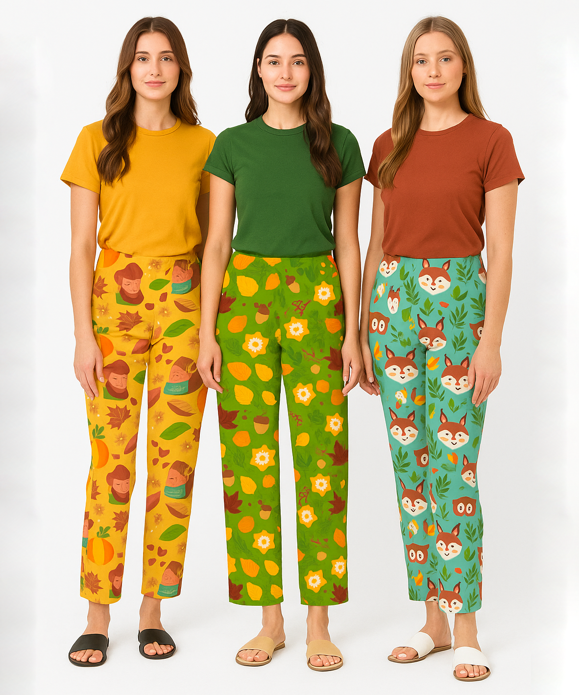 Women's 100% Printed Soft Cotton Night Wear | Track Pant - Pyjama (Pack of 3)