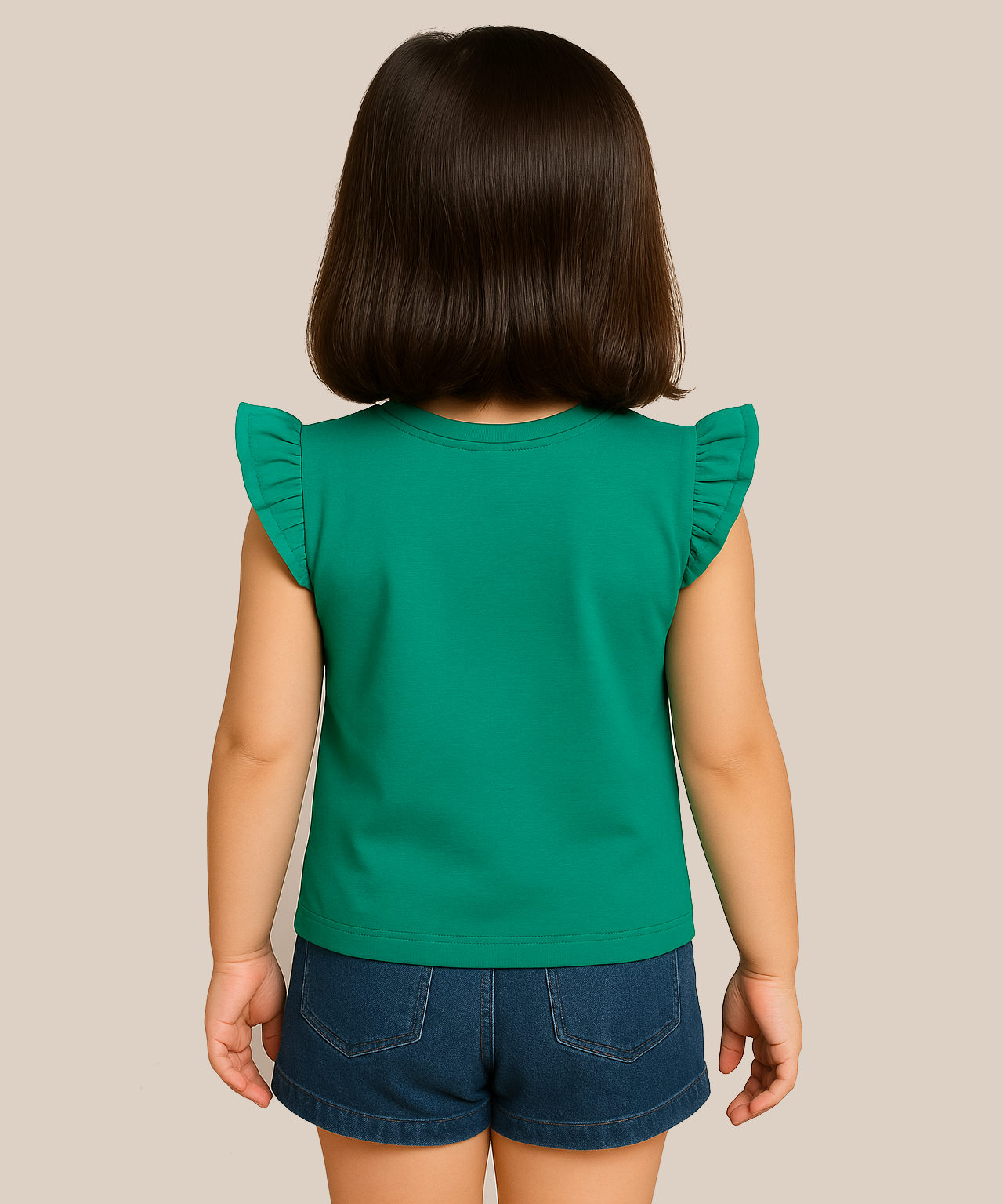 Girls Tshirt 100% Cotton Biowash Cartoon Printed Teal Color Tshirt 2 To 11 Years