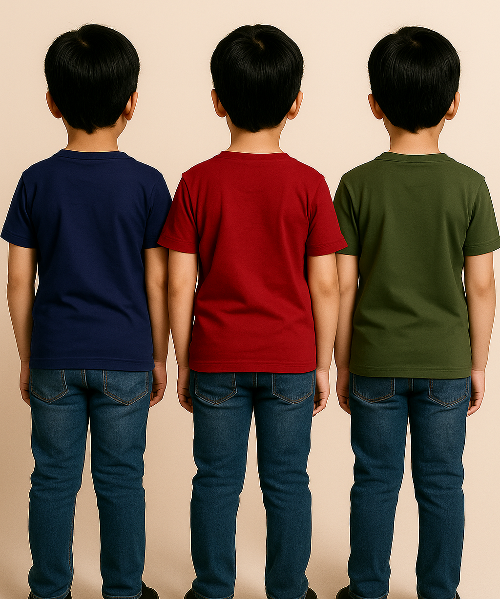 Kids 100% Cotton Fine Tshirt With Printed Multi Colour | Age 1 to 6 Years (Pack of 3 Pieces)