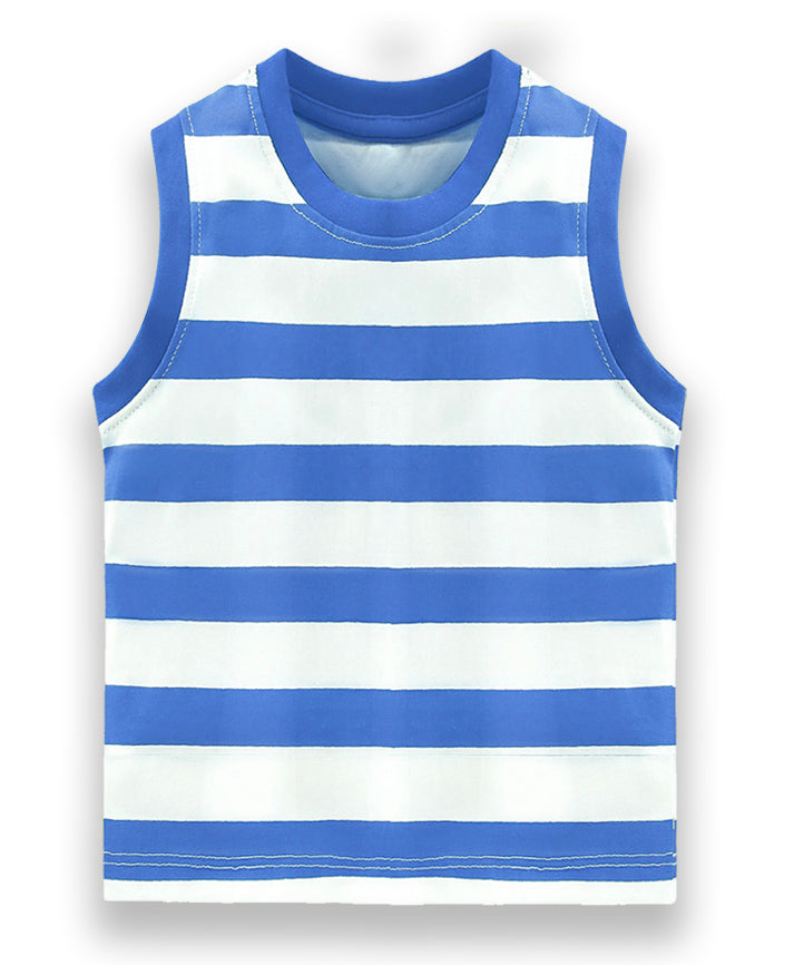 Cotton Stripes 3-4 Years/L Kids Sleeveless Tshirt (Pack of 5)