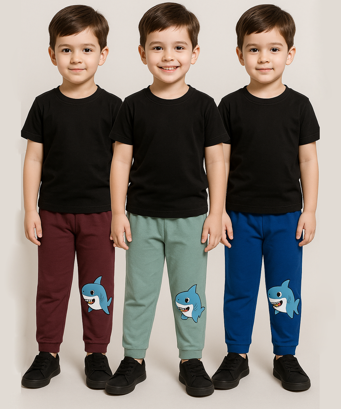 Pure Cotton Plain Trackpant for Casual Night wear for Kids Boys Age 5 To 6 Years M Size (Pack of 3)