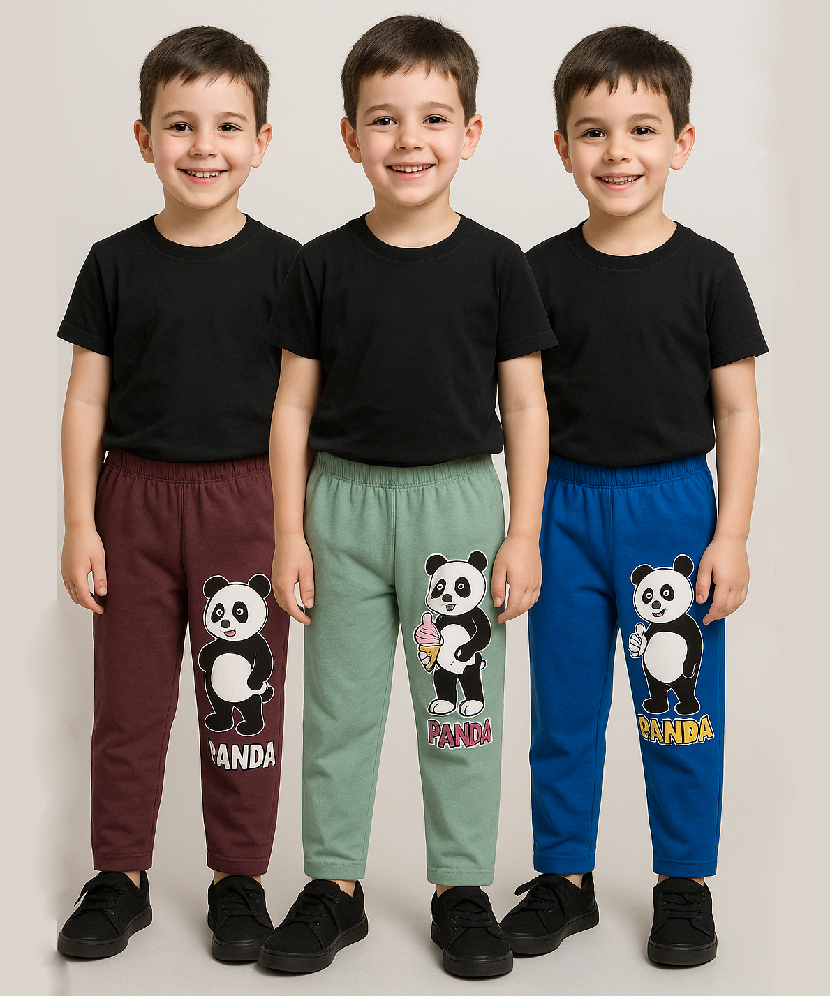 Pure Cotton Plain Trackpant for Casual Night wear for Kids Boys Age 7 To 8 Years XL Size (Pack of 3)