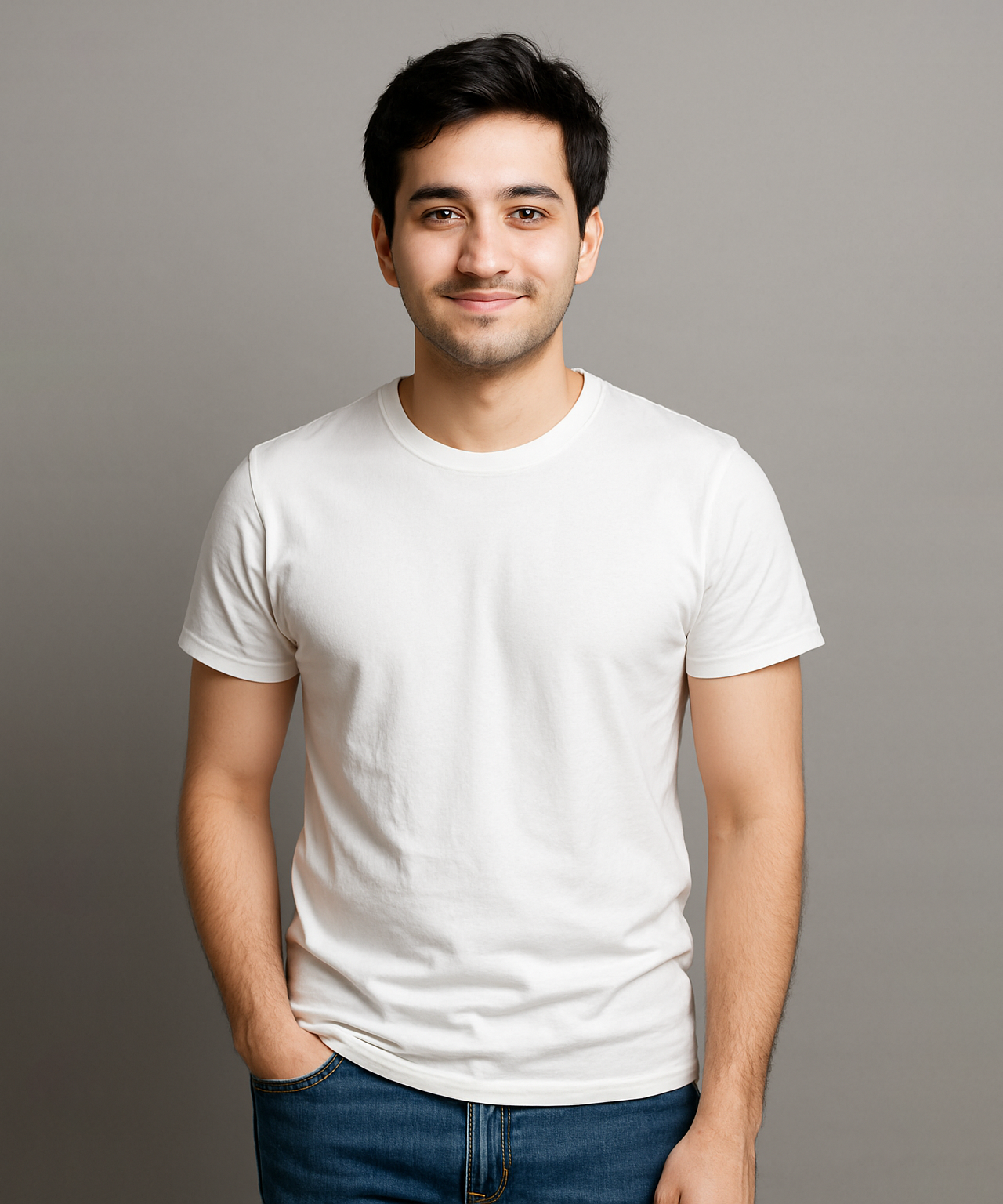 White Color Premium Cotton Plain Round Neck Tshirt
