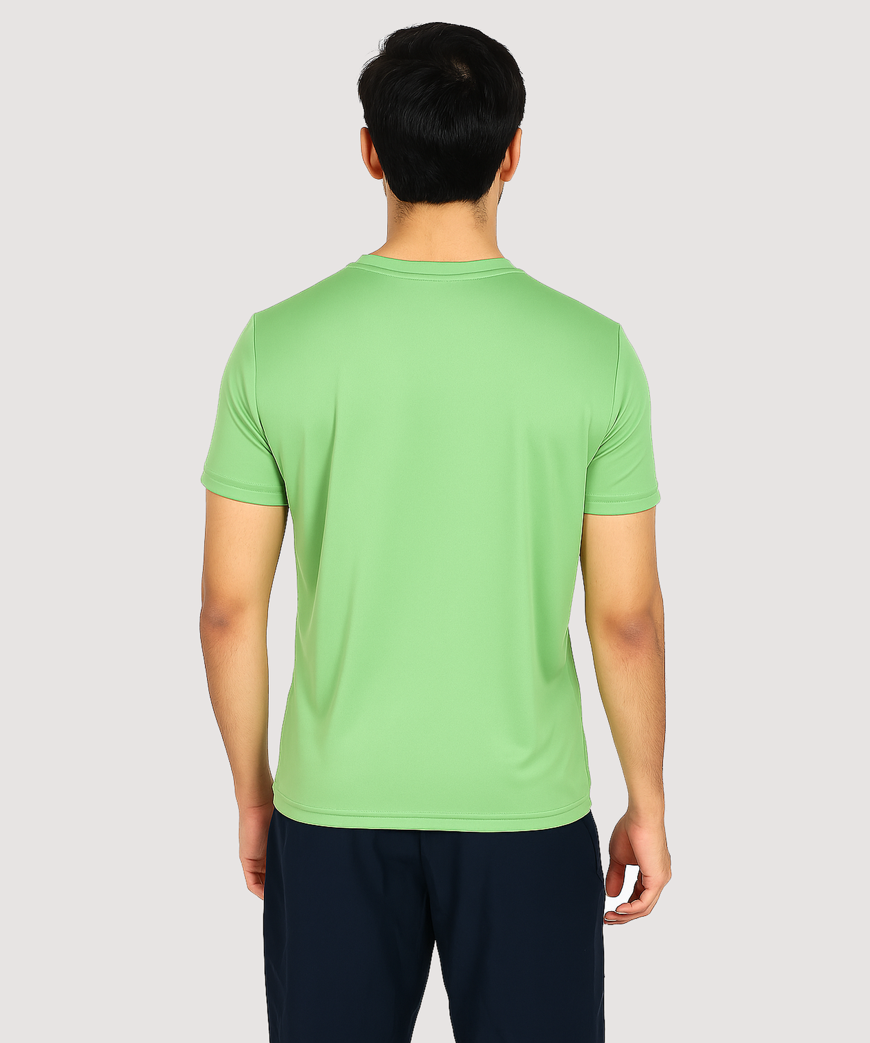 Pistachio Solid Men's Round Neck T shirt Polyester Dry-Fit  Active Wear/Sports wear Tshirt