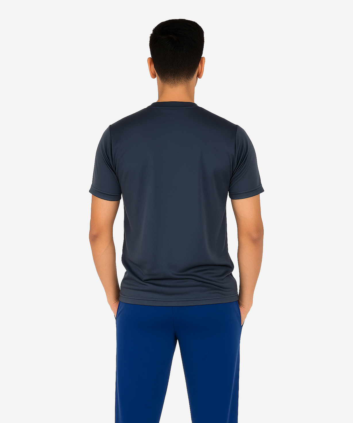 Dark Gray Solid Men's Round Neck T shirt Polyester Dry-Fit  Active Wear/Sports wear Tshirt