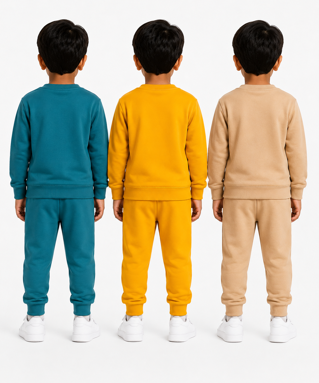 Boys Full Sleeve Cotton Winter Co-Ord Set | Typography Chest Printed Sweatshirt & Jogger Track Pant | Age 1 to 4 Years (Pack of 3 Sets)