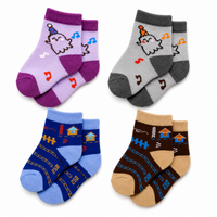 Cute Cartoon Ankle Socks for Baby Kids Casual Wear Multicolor |  Pack of 4 Combo