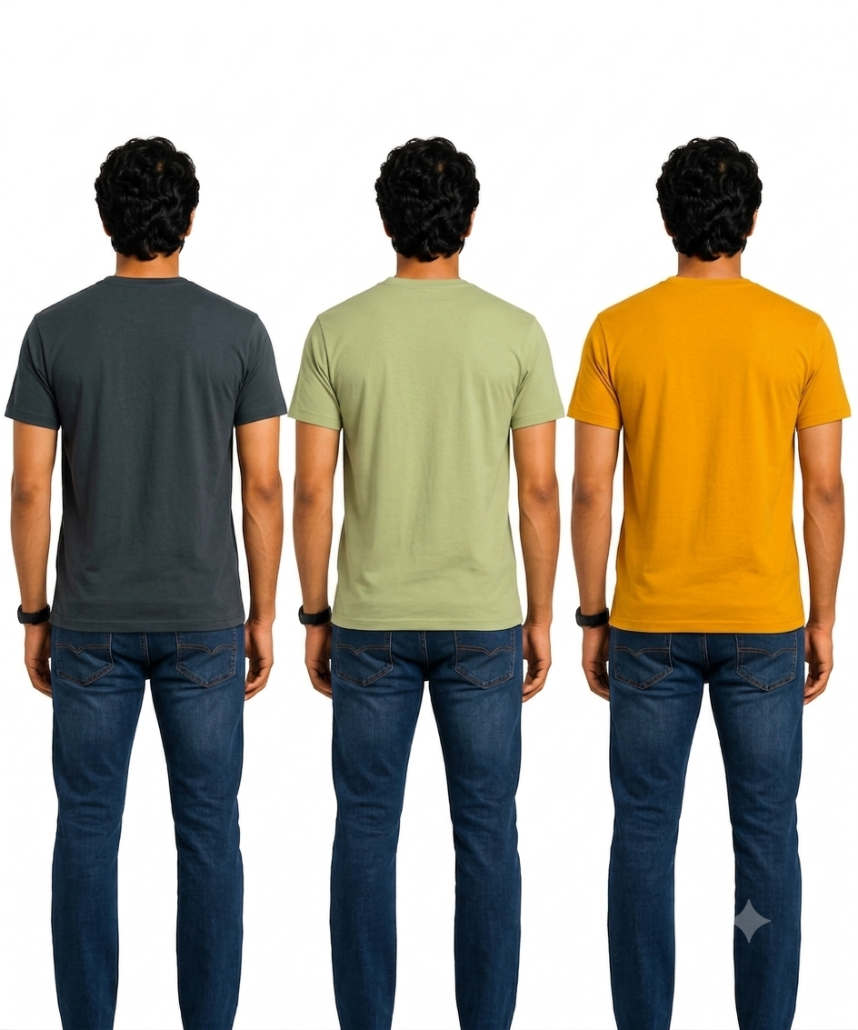 Men's Half Sleeve Printed Round Neck T-Shirt Combo (Pack of 3)