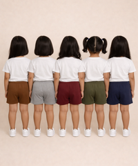 Pure Cotton Plain Shorts for Boys Kid with Elastic Age 1 to 4 Years (Pack of 10)