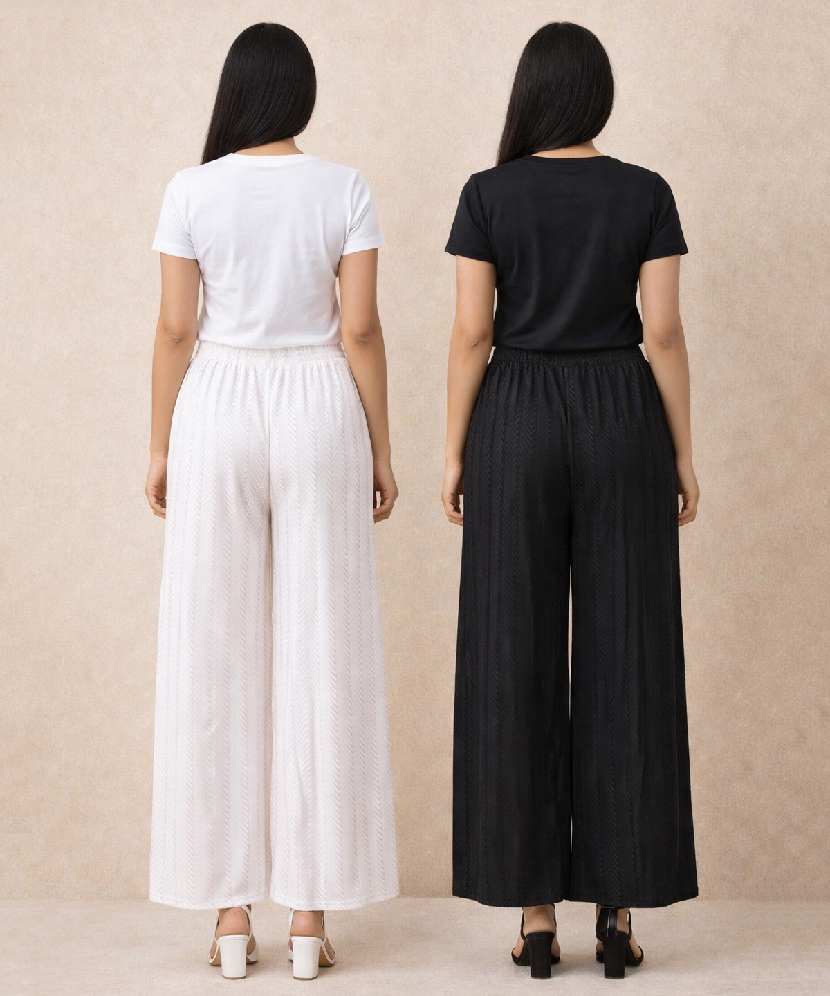 Crinkle Cotton Palazzo Pant | Casual Night wear for Women (Pack of 2)