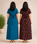 Maternity Feeding Maxi Dress | Nursing Friendly Nighty Style (Pack of 2 Pieces)