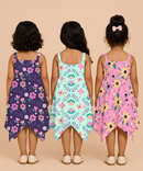 Fish Frock Floral Printed | Casual wear for Girl Kids Age 1 To 6 Years (Pack of 3)