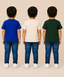 Kids Boys Popcorn Stripes Half Sleeve T-Shirt | Age 3 to 6 Years (Pack of 3 Pieces)