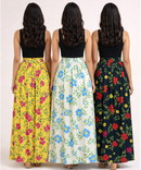 Rayon Floral Printed Skirt for Women Casual & Party Wear | Combo (Pack of 3)