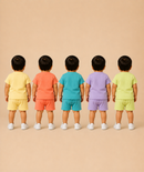 Boy & Girl Babies Poly Cotton Half Sleeve Printed Top & Shorts Co-ord Set | 0-6 Months (Pack of 5) - Style 4