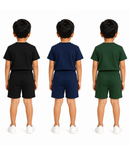 Kids Cartoon Print T-Shirt & Shorts Co-Ord Set for Boys | Age 6 Months-3 Years | Pack Of 3 Set Combo
