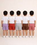 Pure Cotton Plain Shorts for Boys Kid with Elastic Age 1 to 4 Years (Pack of 10)
