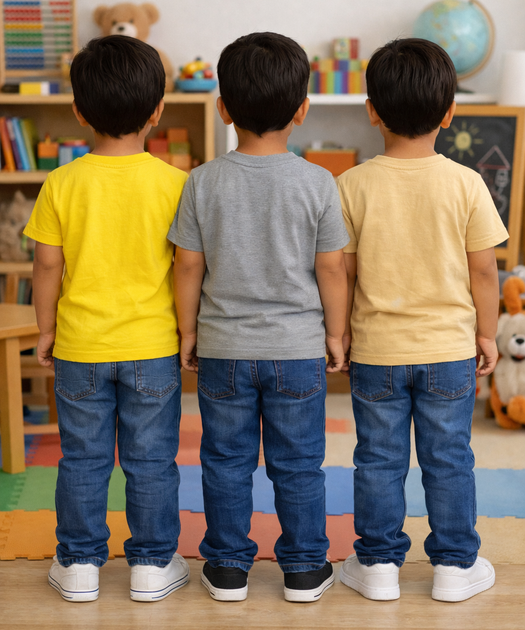 Kids Cotton Boys Tshirt Plain Multi Color | Age 0 to 6 Years (Pack of 3 Pieces)