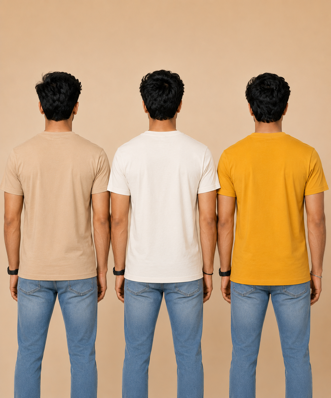Men's Half Sleeve Printed Round Neck T-Shirt Combo (Pack of 3)