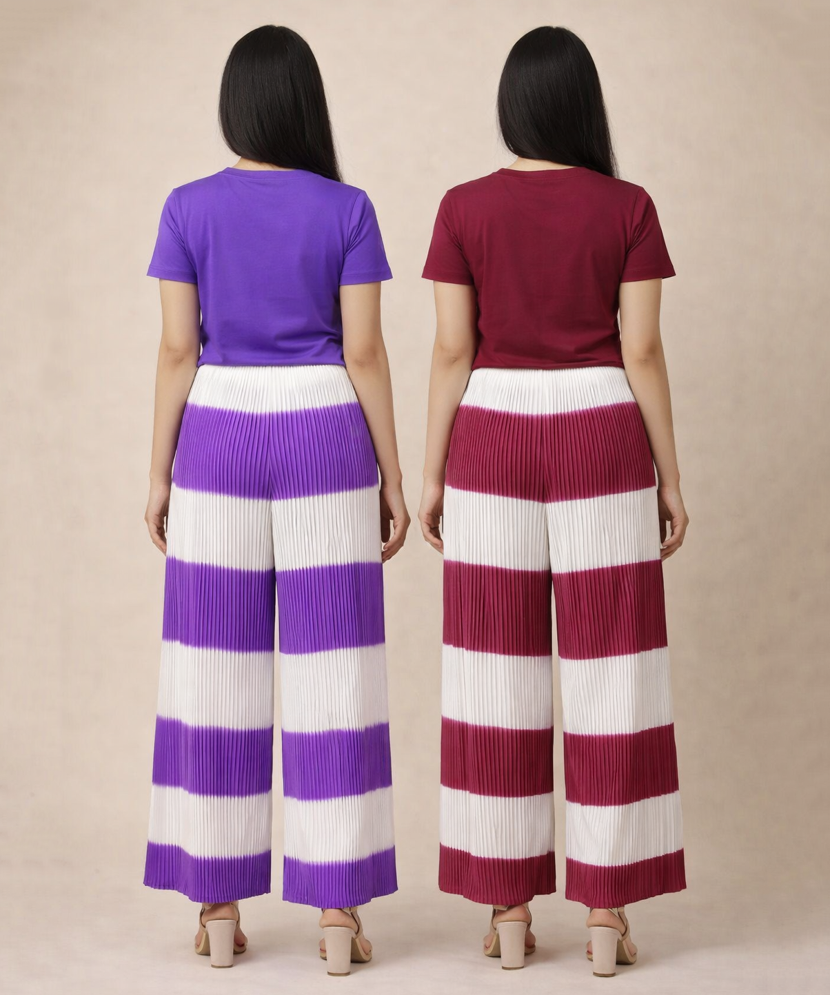 Stripes Palazzo Pant | Casual Night wear for Women (Pack of 2)