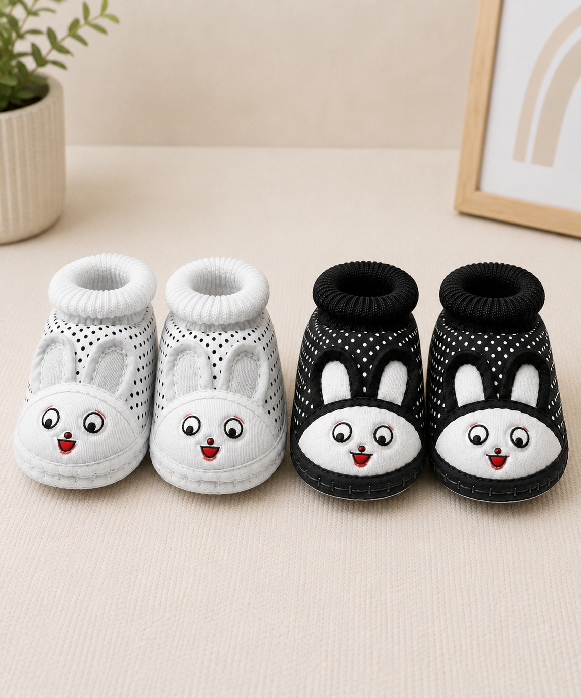 Baby Cartoon Printed Soft Sole Booties Shoes for Infants & Toddlers | Pack of 2 Pairs Set Combo