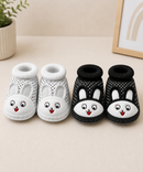 Baby Cartoon Printed Soft Sole Booties Shoes for Infants & Toddlers | Pack of 2 Pairs Set Combo