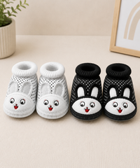 Baby Cartoon Printed Soft Sole Booties Shoes for Infants & Toddlers | Pack of 2 Pairs Set Combo