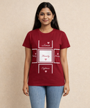 Premium Woman Half Sleeve T-Shirt / Round Neck Printed T-Shirt / Maroon Color
