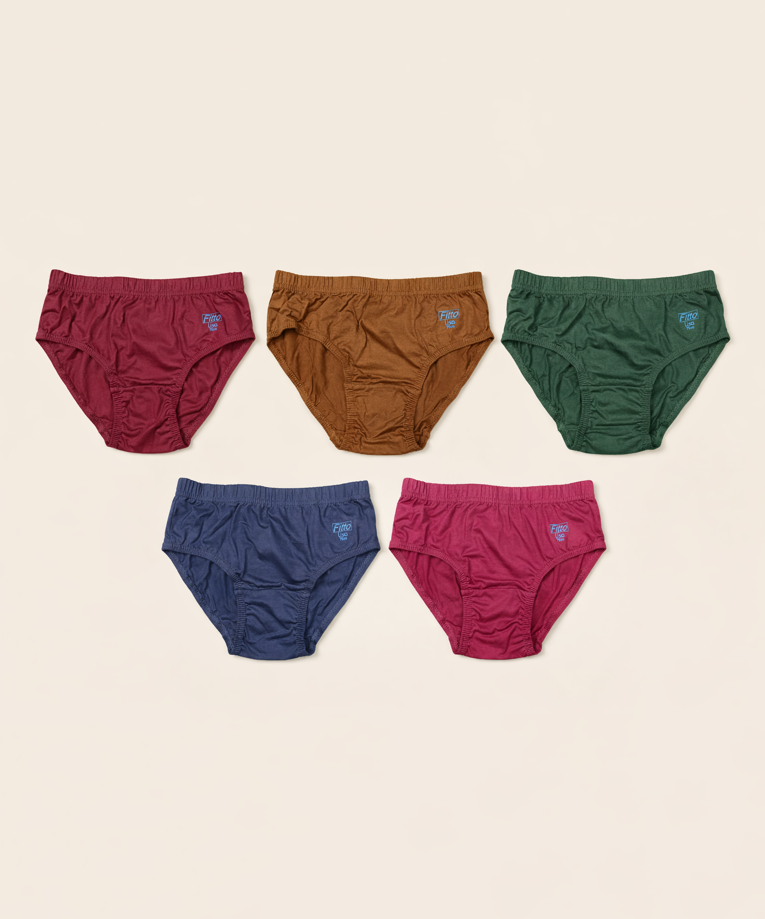 Fitto Lisa Panties Women's Plain Underwear 100% Pure Cotton | (Pack of 5)