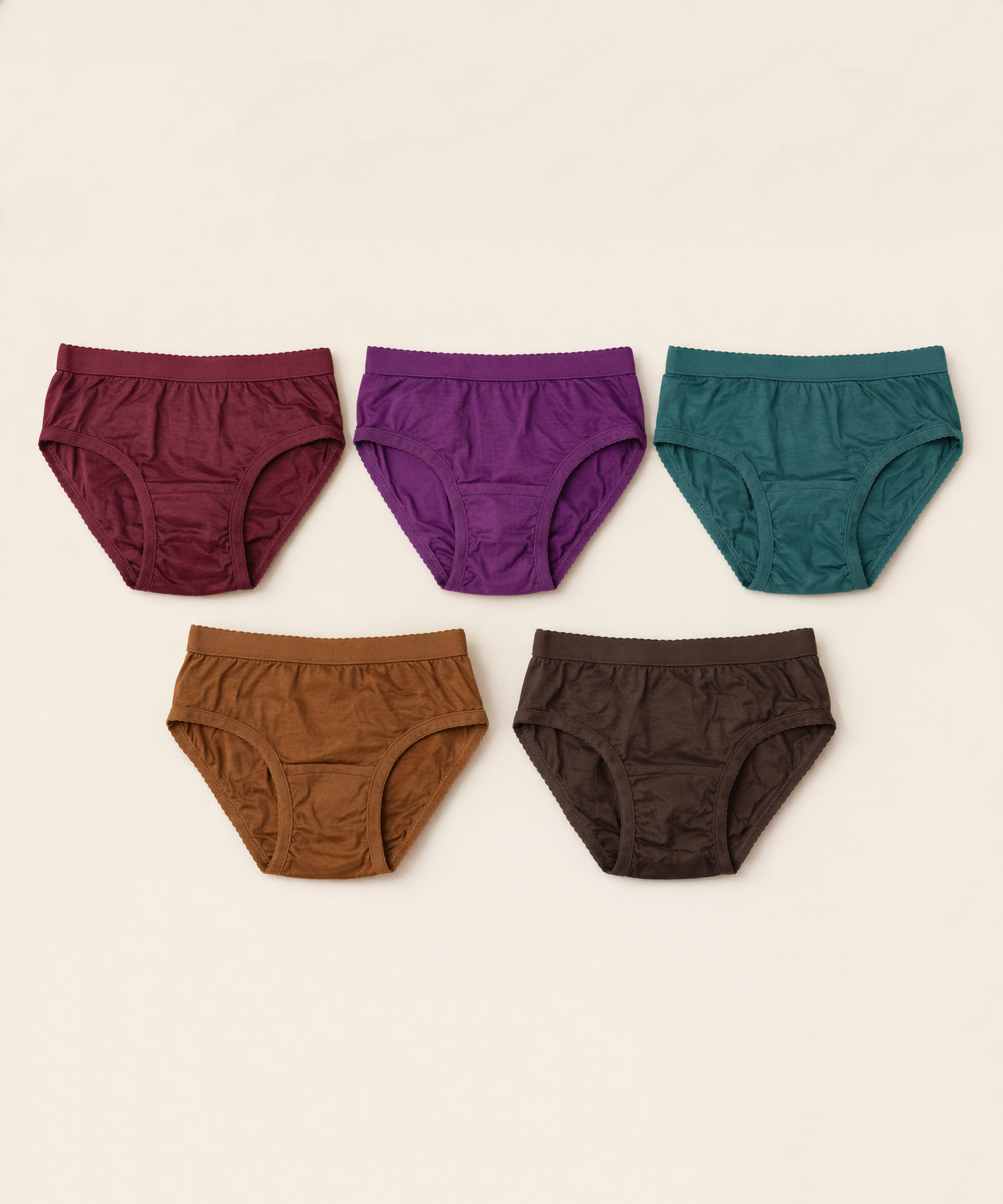 Fitto Ladio Panties Women's Plain  Underwear 100% Pure Cotton | (Pack of 5)