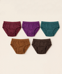 Fitto Ladio Panties Women's Plain  Underwear 100% Pure Cotton | (Pack of 5)