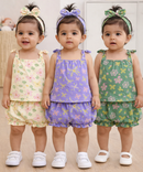 Boy & Girl Baby Printed Top Knot Dress | Top and Shorts Set | 100% Pure Cotton (Pack of 3 Sets Combo)