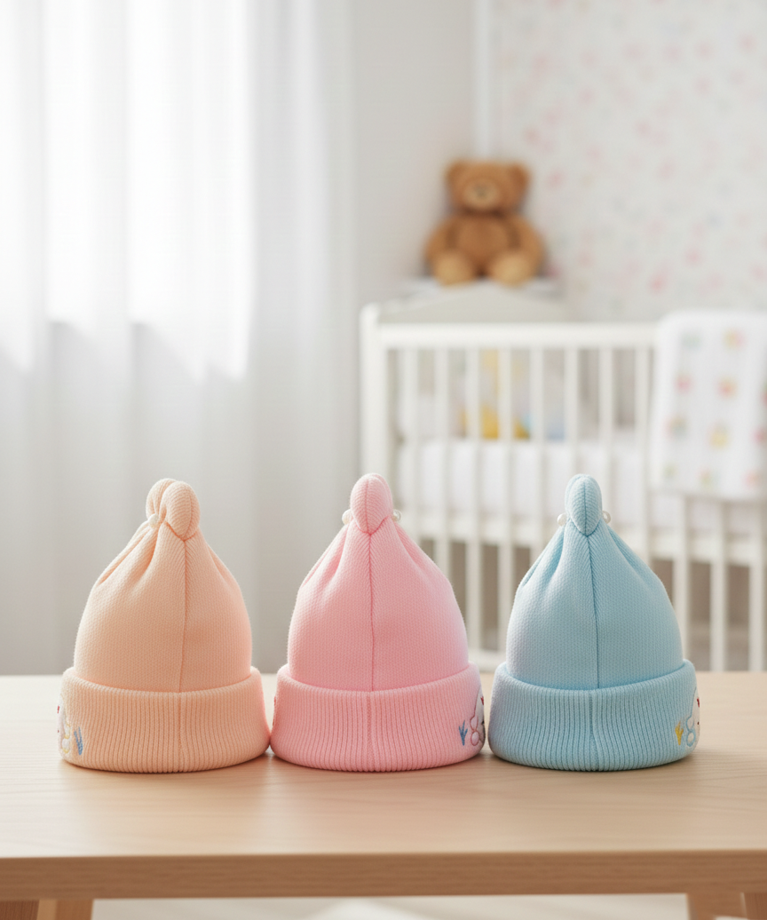 Premium Soft Cotton Baby Beanie Cap for Babies and Kids | Imported Woolen Fabric