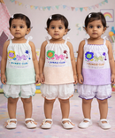 Boy & Girl Baby Printed Top Knot Dress | Top and Shorts Set | 100% Pure Cotton (Pack of 3 Sets Combo)