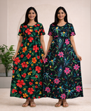 Maternity Feeding Maxi Dress | Nursing Friendly Nighty Style (Pack of 2 Pieces)
