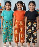 Pure Cotton Pajama Pant for Casual wear for Girl Kids Age 0 To 6 Years (Pack of 3)